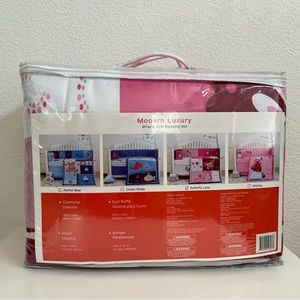 Modern Luxury Butterfly Lane Pink 4-piece Crib Bedding Set - New in Bag